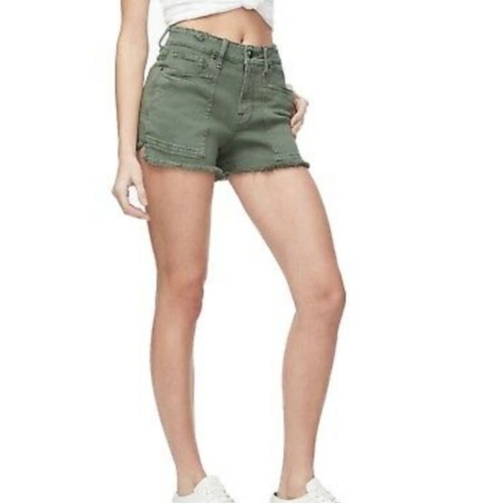 Good American Green Cutoff Shorts